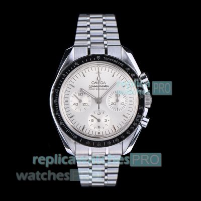 N1 Factory Replica Omega Speedmaster Swiss 3861 Silver Dial Stainless Steel Watch 